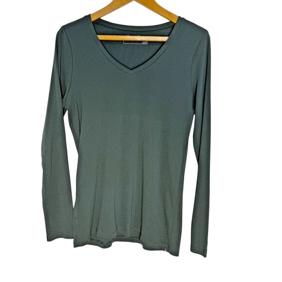 Eddie Bauer Green V-Neck Long Sleeve Pullover Tee-Shirt Size‎ Medium - Picture 1 of 8